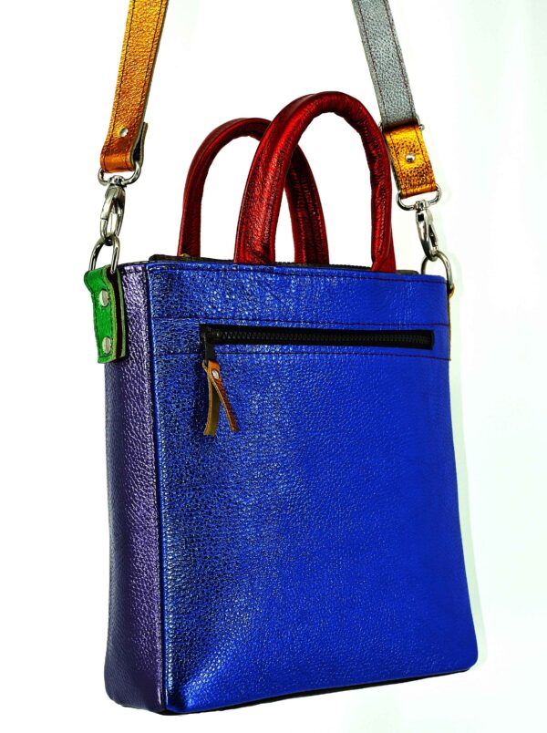 Metallic multicolor handtas met masker - Afbeelding 3