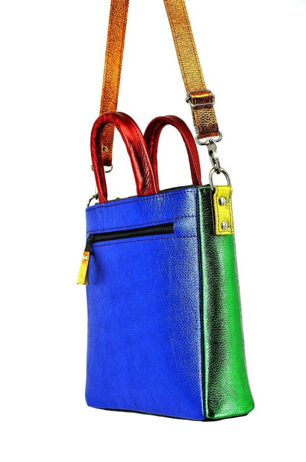 Metallic multicolor handtas met masker - Afbeelding 2